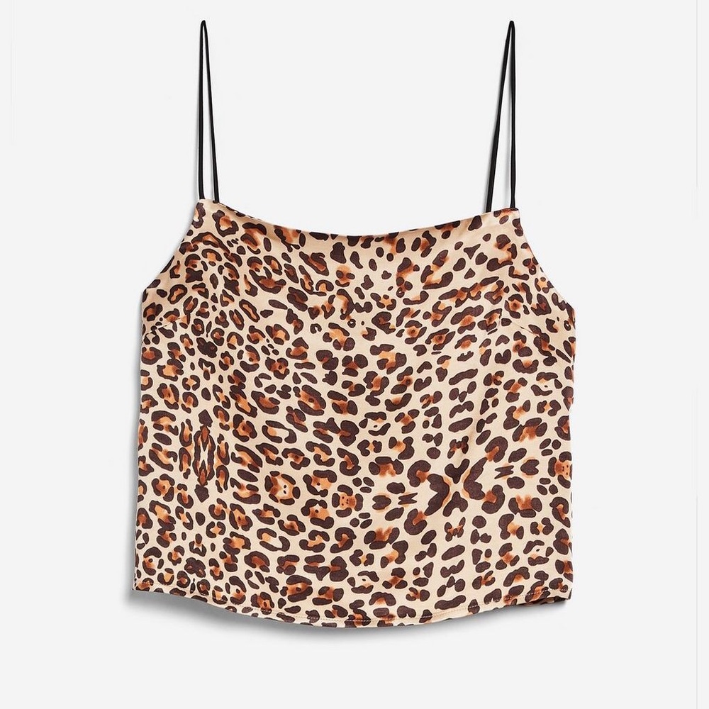Topshop Silk Leopard Tank